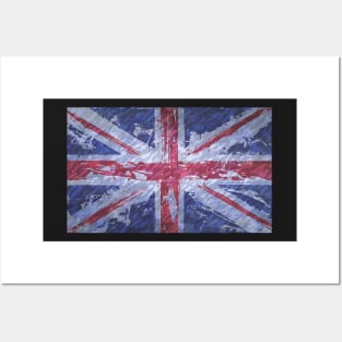 Rustic Union Jack Flag Posters and Art